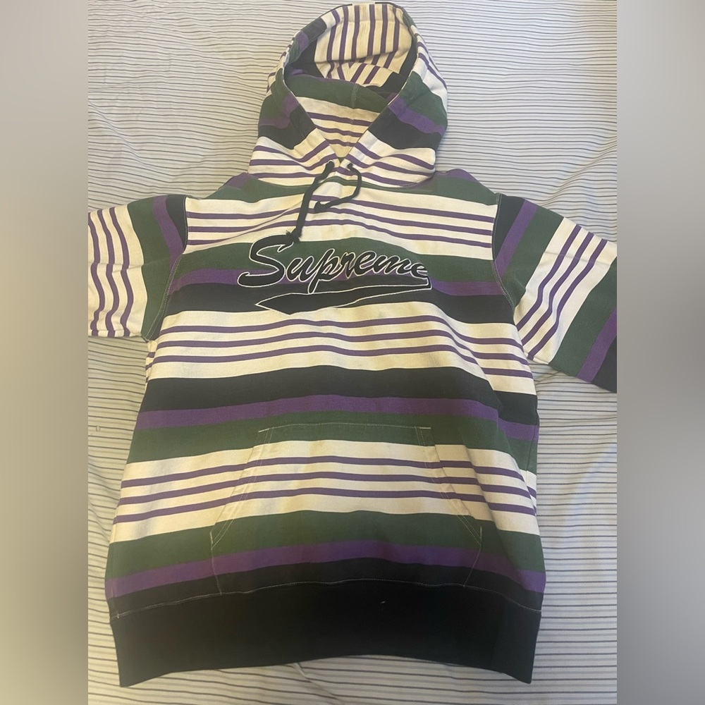 Supreme stripped hoodie